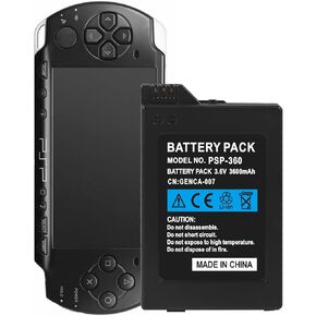 Battery for PSP 2000 PS P3000 Game Console, 3600 mAhReplacement Battery Compatible with Sony PSP 2000/3000 PSP-S110 Console 2000 PSP-2001, PSP-3000, PSP-3001, PSP-3002, PSP-3004