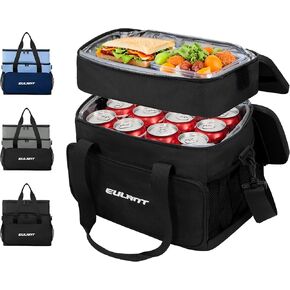 EULANT Large Waterproof Lunch Bag Box Insulated Cooler Bag,27 Can Collapsible Insulated Ice Chest Leak-Proof Cooler Bag for Men & Women Work Outdoor Beach Trips