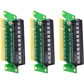 PCI-E 8X Riser Card, Male to Female 90-Degree Adapter, 3-Pack, for Server and Mining