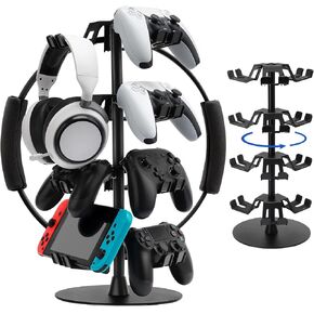 يحمل حامل وحدة تحكم عالمي وحامل سماعات الرأس للتبديل ، PS5 ، PS4 ، Series Series X | S-حامل وحدة تحكم قابلة للدوار 4 مستويات ، وحامل سماعات الرأس ، ويحمل ما يصل إلى 12 وحدة تحكم-أشياء للألعاب in Kuwait