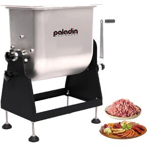 7 Gal 50 Pound Capacity Deluxe Manual Meat Mixer for Sausage, Manually or Motorized All Stretch Stainless Steel Sausage Mixer for Kitchen, Deer Processing, Commercial and Home Use