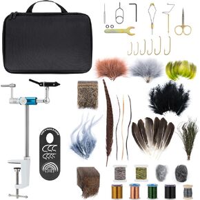 Dr.Fish Fly Tying Kit with Fly Tying Hackle Gauge