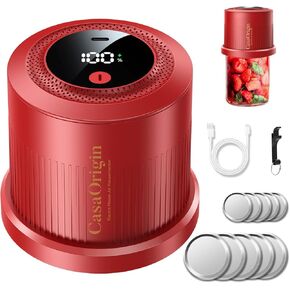 Electric Mason Jar Vacuum Sealer Kit with 10 Canner lids and Can Opener for Regular and Wide Mouth Jars