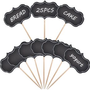 25 Pieces Blank Cupcake Picks DIY Toothpick Flags Cake Toppers Cheese Markers Buffet Labels for Charcuterie Board Food Tags Toothpick Signs, Wedding, Birthday Party Dinner Decorations Supplies