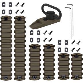 Gotical Combo of 5 Slots & 7 Slots Rail Picatinny Rail Section Adapter Super Value Pack with Set of ScrewsPicatinny Accessory Rail (TAN/FDE - Each Rail 2 PCS)