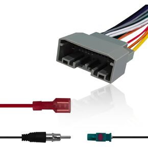 3PCS Car Radio Stereo Wiring Harness Kit, Radio Wiring Harness Adapter Connector, Car Audio DVD Modified Power Speaker Cable with Antenna Adapter Connector (Multicolored)