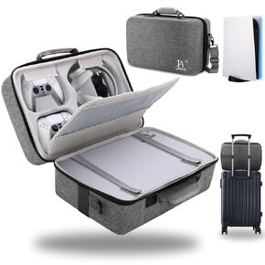 Hard Shell Carrying Case for PS5, Travel Case for PS5, PS5 Pro, PS5 Console Controller, Shockproof Protective Storage Bag for Playstation 5 Disk Digital Edition, Headset, Base, Game Accessories(Grey)