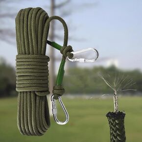 Climbing Rope Built in Steel Wire Static Rock Climbing Rope for Escape Rope Ice Climbing Equipment Fire Rescue Parachute(32 ft)