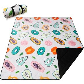 Picnic Blanket Extra Large(79" x 82"), 3-Layer Thickening Camping Blanket, Machine Washable Outdoor Blanket, Wear-Resistant, Soft and Comfortable, Sandproof Beach Mat for Beach, Park, Lawn