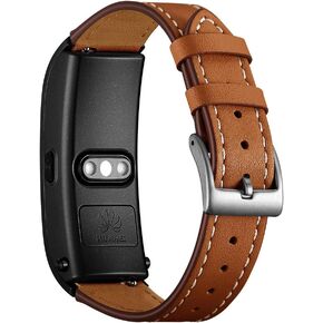 18mm Quick Release Leather Watch Band for Huawei Talkband B5, Huawei Watch, Withings Activite, Nokia, Fossil, LG, Asus Smart Watch Replacement Band Mens Womens Wrist Band Bracelet, Black