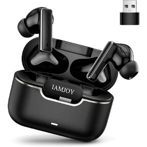 IAMJOY Gaming Earbuds, 20ms Low Latency, Noise Cancelling with 6 Mic, 2.4GHz & Bluetooth, 35 Play Time, Wireless Earbuds Compatible with Meta Quest 3/2, PS5/4, Steam Deck, VR, Switch, PC