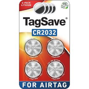 AirTag Replacement Batteries (No Bitter Coating, Perfectly Fits Apple AirTag) CR2032 OEM Battery 3V (Pack of 4)