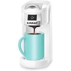 CHULUX Classic Single Serve Coffee Maker for K Cup, One Button Easy Coffee Machine for Office, RV, Travel and Dorm, Black