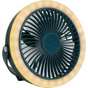 مروحة التخييم في Coghlan مع LED Ring Light-مروحة بطارية USB-C القابلة لإعادة الشحن المحمولة مع خطاف معلق للخيام والسيارة والريفي والطوارئ والسفر والمشي لمسافات طويلة