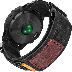Soft Suede Leather Watch Band, 26mm Military Strap Compatible with Garmin Instinct 3 50mm/Fenix 8 51mm/7X/7X Pro/6X/6X Pro/5X/5X Plus, Tactix 7 Pro/ Delta, Quatix 6X/5X, Descent MK1/MK2, Instinct 2X, Foretrex 601/701, Enduro /Enduro 2/ Enduro 3, D2