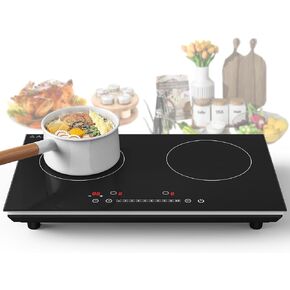 VBGK Electric Cooktop, 1800W Single Burner Induction Cooktop with 9 Power Levels, Timer and Knob Control, 110-120V