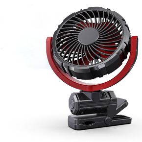 Car Fan USB Rechargeable Clip on Fans for Car,2000mAh Battery Powered Portable Small Fan,360°Rotation Powerful Cooling Clamp Fans,Also for Golf Cart,Stroller,Treadmill,Camping,Bed,Desk,Yellow