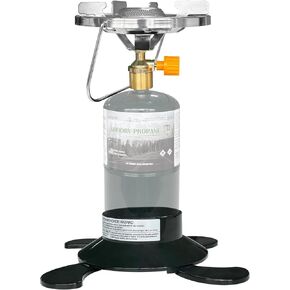 Portable Camping Stove for Outdoor Cooking, Single Adjustable Control Portable Propane Stove with Base and Tape for Outdoor Camping, Hiking, Fishing, Backpacking