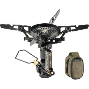 CAMPINGMOON Pocket Stove Casniter Top Compact Portable w/Micro Regulator w/4Flex w/igniter Year of the Snake Limited Edition Backpacking Camping Black BKXD-2F