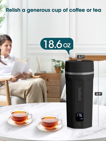 balbali 18.6oz Portable Kettle for Travel 100-250V Dual Voltage for International/Global/Europe - 6 Preset Travel Electric Kettle Hot Water Boiler/Heater/Warmer/Tea Maker - White in Saudi Arabia