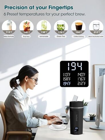 balbali 18.6oz Portable Kettle for Travel 100-250V Dual Voltage for International/Global/Europe - 6 Preset Travel Electric Kettle Hot Water Boiler/Heater/Warmer/Tea Maker - White in Saudi Arabia
