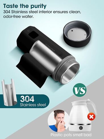 balbali 18.6oz Portable Kettle for Travel 100-250V Dual Voltage for International/Global/Europe - 6 Preset Travel Electric Kettle Hot Water Boiler/Heater/Warmer/Tea Maker - White in Saudi Arabia