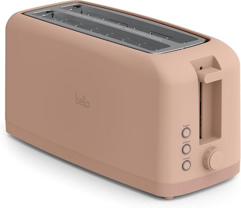 bella 4 Slice Slim Toaster, Fits-anywhere™ Kitchenware, 6 Setting Shade Control with Reheat & Cancel Buttons, Removable Crumb Tray, 10" Long Slot, Anti Jam & Auto Shutoff, 1400 Watt, Oatmilk in Saudi Arabia