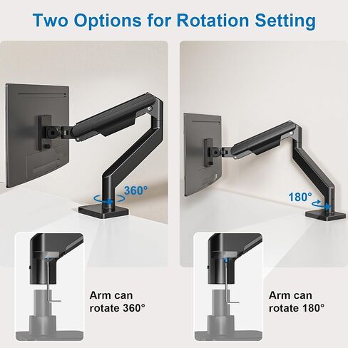 Single Monitor Mount for Max 49", Premium Monitor Arm Hold up to 33lbs Ultrawide Computer Screens, Full Motion Gas Spring Heavy Duty Monitor Desk Mount Adjustable VESA Mount 75x75/100x100mm in Saudi Arabia