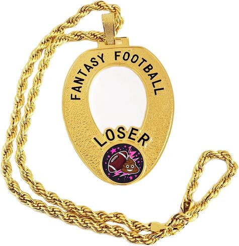 Fantasy Football Loser Chain Medal Last Place Toilet Bowl Trophy Award Neck Chain in Saudi Arabia