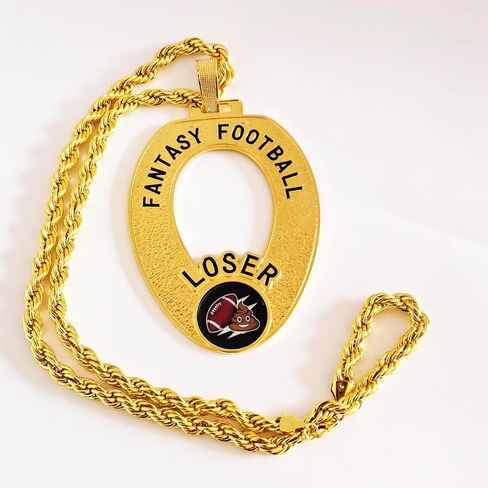 Fantasy Football Loser Chain Medal Last Place Toilet Bowl Trophy Award Neck Chain in Saudi Arabia
