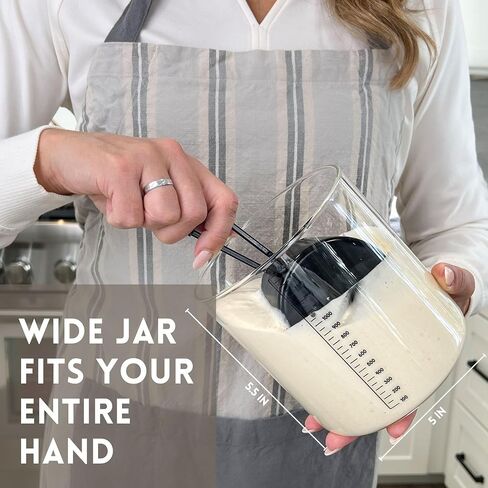 مجموعة Sourdough Starter Kit (حزمة) مع الجرار 50 أوقية للخبز الخالي من الغلوتين والخبز العادي-الجرار الأنيقة مع تعليمات سهلة in Kuwait