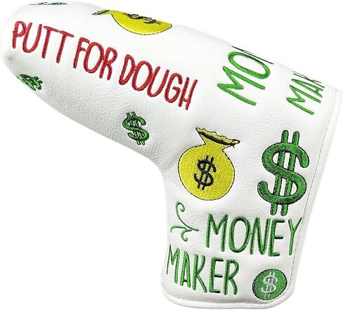 Putt for Dough - Money Maker Black Golf Putter Headcover Quality PU Leather Magnetic Closure for Blade Style Putters in Saudi Arabia