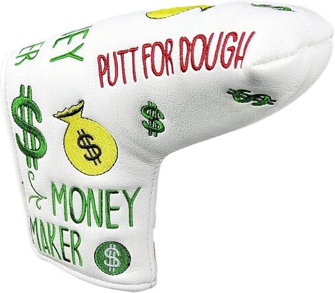 Putt for Dough - Money Maker Black Golf Putter Headcover Quality PU Leather Magnetic Closure for Blade Style Putters in Saudi Arabia