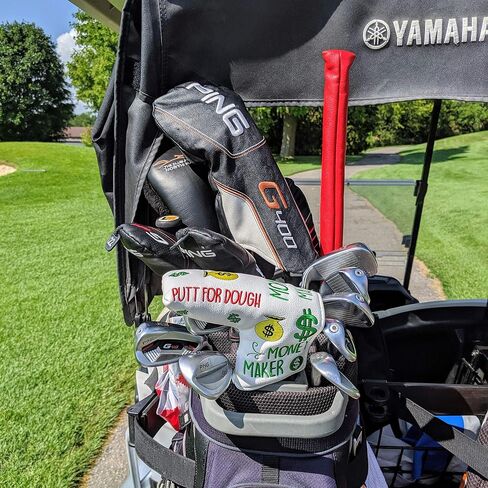 Putt for Dough - Money Maker Black Golf Putter Headcover Quality PU Leather Magnetic Closure for Blade Style Putters in Saudi Arabia
