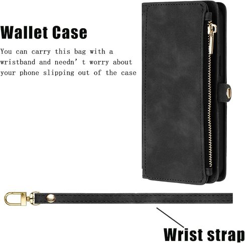 Asuwish Phone Case for Moto G Stylus 5G 2021 Zipper Wallet Cell Cover with Tempered Glass Screen Protector Crossbody Wrist Strap Flip Credit Card Holder Slot Motorola GStylus G5 XT2131DL Women Red in Saudi Arabia