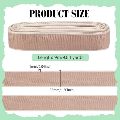 PH PandaHall 9.8 Yards Webbing Straps Nylon Webbing 1-1/2 Inch Wide Striped Ribbons Heavy Sewing Webbing Flat Straps Webbing for DIY Crafts Belt Backpack Handles Purse Leash Furniture Making in Saudi Arabia