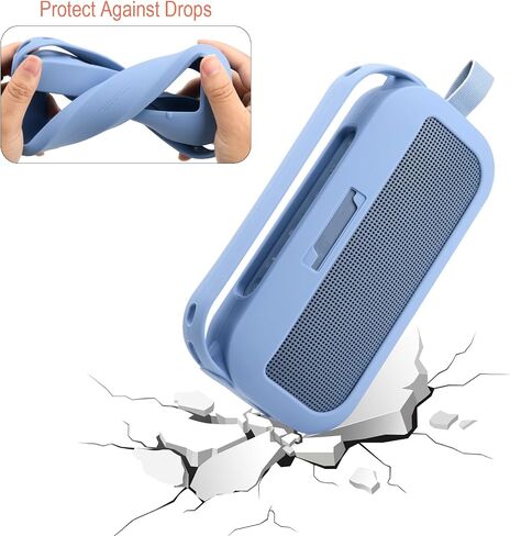 TXEsign Silicone Case Cover for Bose SoundLink Flex 2nd Gen Portable Speaker Travel Protective Carrying Pouch with Handle for SoundLink Flex 2nd Gen(Black) in Saudi Arabia