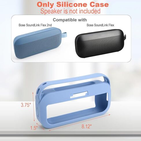 TXEsign Silicone Case Cover for Bose SoundLink Flex 2nd Gen Portable Speaker Travel Protective Carrying Pouch with Handle for SoundLink Flex 2nd Gen(Black) in Saudi Arabia