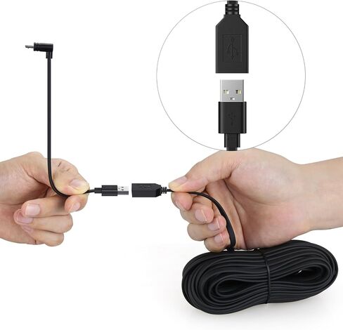 2-Pack 30ft Power Extension Cable Compatible with Wyze Cam v4,Wyze Cam Pan v3,Wyze OG,Wyze Cam v3 and v3 Pro Security Cameras - 9m Long Flat USB Male to Female Charging Cord, White in Saudi Arabia