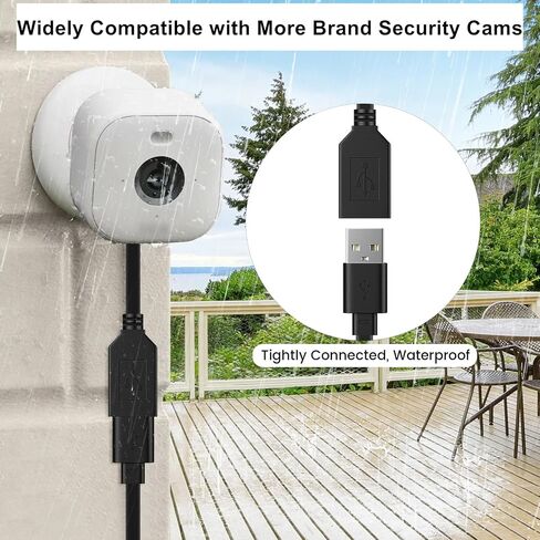 2-Pack 30ft Power Extension Cable Compatible with Wyze Cam v4,Wyze Cam Pan v3,Wyze OG,Wyze Cam v3 and v3 Pro Security Cameras - 9m Long Flat USB Male to Female Charging Cord, White in Saudi Arabia