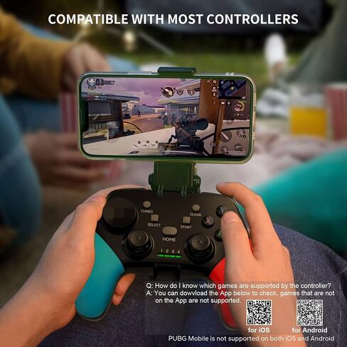 arVin Game Controller for iPhone/iOS/Android/PC/Steam Deck with Phone Holder, Turbo, Wireless Gamepad Joystick for iPhone 15/14/13/iPad/MacBook/Samsung Galaxy/Tablet, Call of Duty, Apex -Direct Play in Kuwait