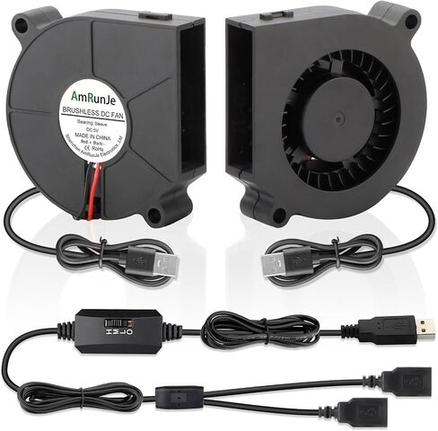 50mm x 15mm USB Blower Fan 2 Pack 5v Squirrel Cage Blower Fan with Variable Speed for Cooling DIY 3D Printer Costume Welding Helmet Thin Client CPU Modem in Saudi Arabia