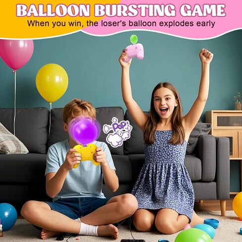 Handheld Speed Pushing Game Machine with Balloons 2-Player Fidget Game Light Up Quick Push Games Fast Push Puzzle Games Console for 6 7 8 9 10 11 12 Years Old Kids Adults-Pink+Yellow in Kuwait
