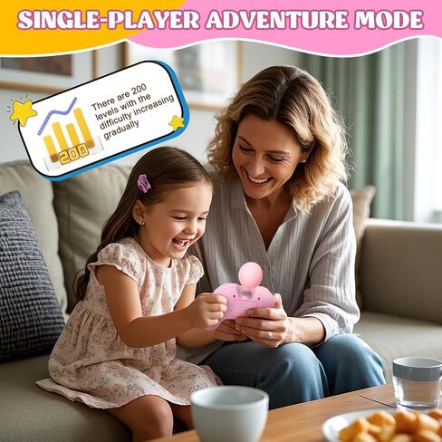 Handheld Speed Pushing Game Machine with Balloons 2-Player Fidget Game Light Up Quick Push Games Fast Push Puzzle Games Console for 6 7 8 9 10 11 12 Years Old Kids Adults-Pink+Yellow in Kuwait