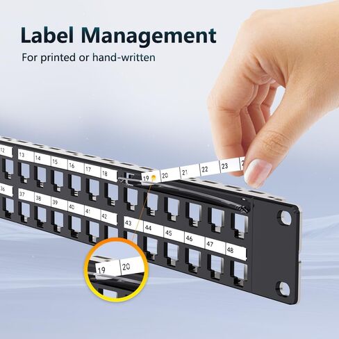 48 PORTPRAY BLANK KEYSTONE PATCH PANCE Rackmount & Wall Mount 1U 19 بوصة لوحة تصحيح RJ45 Keystone Patch Plant لشبكة Gigabit in Kuwait