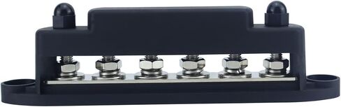 كتلة توزيع طاقة الحافلة 12V 250A ، 6 × 5/16 "(M8) ، كتلة بطارية بحرية 12 فولت مع غطاء - اتصالات سلبية وإيجابية （الأحمر in Saudi Arabia