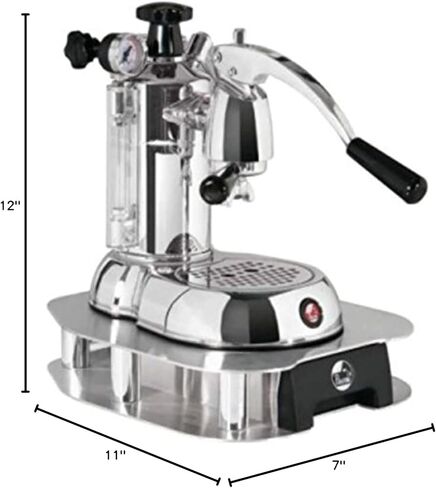 La Pavoni PSW-16 Stradivari 16-Cup Lever Espresso Machine | تشطيب الكروم مع مقابض الخشب | 38 أونصة غلاية لمدة 16 طلقة | نظام مزدوج مزدوج وتصميم رافعة المكبس | صنع في إيطاليا | الصفحة الرئيسية والمقاهي in Kuwait