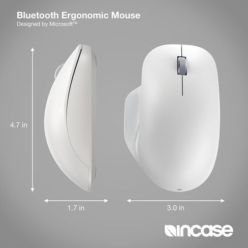Incase Bluetooth Ergonomic Mouse – Designed by Microsoft – Two Thumb Buttons, Easy to Grip Thumb Rest, Precision Tracking, Connects 3 Devices, 15 Month Battery Life, Mac/Windows PCs/Laptops (Black) in Kuwait