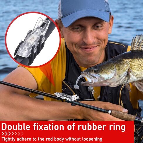 10 Pcs Hook Keeper for Fishing Rod Magnetic Fishing Hook Keeper Fishing Bait Holder with 2 Sizes Rubber Rings for Fishing Hook Holder Quick Installation in Saudi Arabia