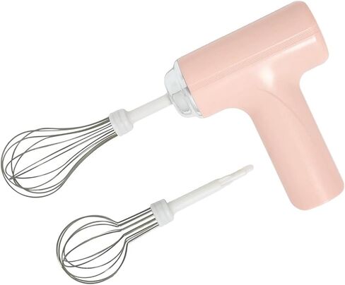 Cordless Hand Mixer, One Touch Off Handheld Electric Whisk with 3 Speed Modes, Hand Held Egg Beater with 2 Detachable Stir Whisks (Pink) in Saudi Arabia
